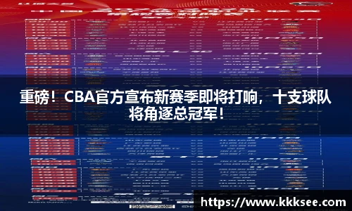 重磅！CBA官方宣布新赛季即将打响，十支球队将角逐总冠军！